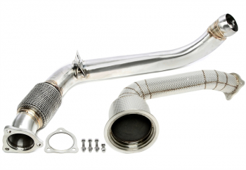 TA Technix Downpipe mit Hitzeschild und Katalysator / Vorkatersatzrohr+Downpipe / Hauptkatersatzrohr passend für Porsche Panamera /4 3.0T Typ 971