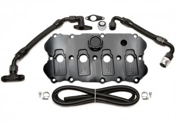 TA Technix aluminum milled valve cover in black suitable for Audi / Seat / Skoda / VW of the MQB platform (EA113)