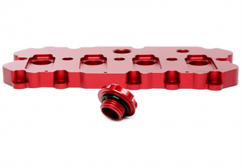 TA Technix Alu milled valve cover in red suitable for Audi / Seat / Skoda / VW of MQB platform (EA113)