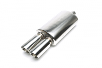 TA Technix stainless steel sport rear silencer universal 2 x 76mm round / bevelled / drawn inwards