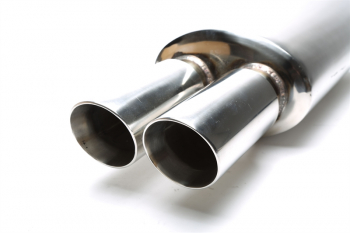 TA Technix stainless steel sport rear silencer universal 2 x 76mm round / bevelled / drawn inwards