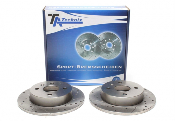 TA Technix Sport Brake Disc Set Rear Axle suitable for Opel Astra F/G/H/J / Meriva