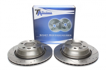 TA Technix Sport Brake Disc Set Rear Axle suitable for VW T5 / Touareg