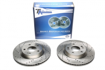 TA Technix Sport brake disc set front axle fits Mitsubishi Grandis