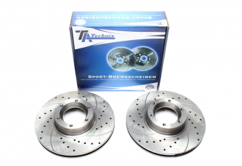 TA Technix sport brake disc set front axle suitable for Opel Movano Combi / Movano Box / Movano Platform / Movano Tipper / Renault Master II Bus / Master II Box / Master II Platform