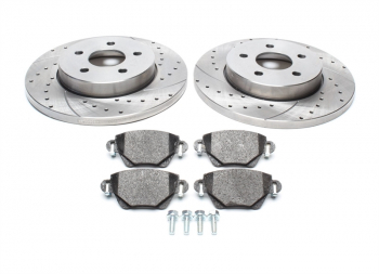 TA Technix Sport brake disc set incl. brake pad set rear axle suitable for Ford Mondeo III / Jaguar X-Type