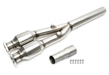 TA Technix Y-Pipe (Katersatz) aus Fächerkrümmer passend für VW Golf IV R32, Audi TT ,Audi A3 , VW Golf V mit 3.2l V6 Motoren