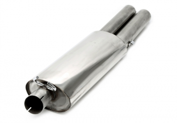 TA Technix rear silencer 2x76mm round/flanged from stainless steel system EVOG2A-xx