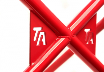 TA Technix Überrollbügel rot mit Logo passend für VW Golf V Typ 1K