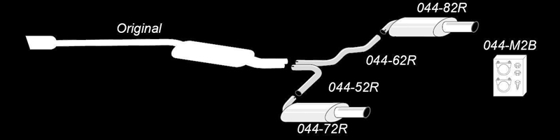 TA Technix duplex stainless steel system 1x100mm left+right fits for Audi A4 Sedan + Avant Type 8E-B6 / A4 Cabriolet Type 8H-B6/B7