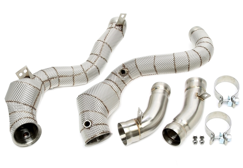 TA Technix downpipe with heat shield and catalytic converter suitable for Mercedes Benz GLC-Class C63 AMG X253, GLC Coupe C253 - engine code M177
