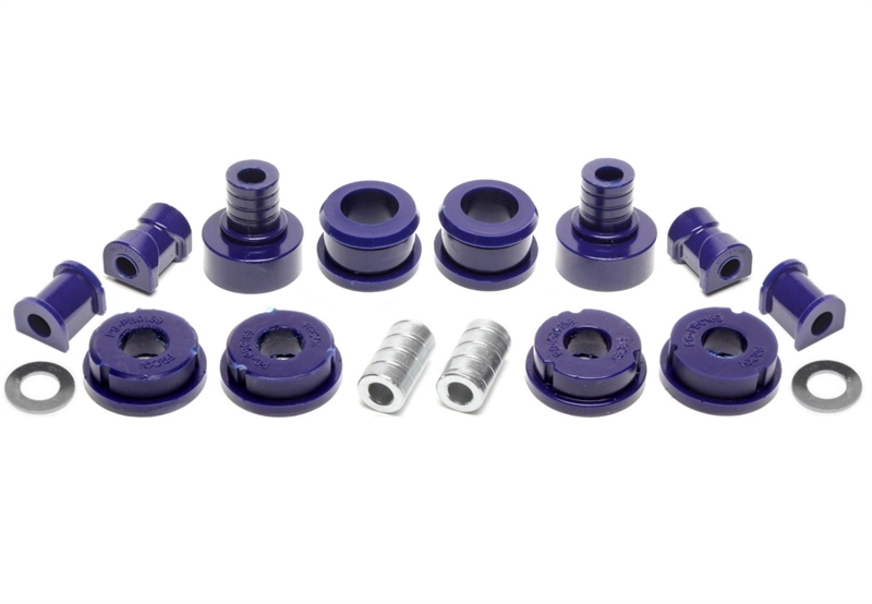 TA Technix PU-bushings kit 14-pieces / front axle+rear axle / front axle with Ø 21mm rod / M3 eccentric / rear axle with Ø 14mm rod / fits BMW Z1 Roadster