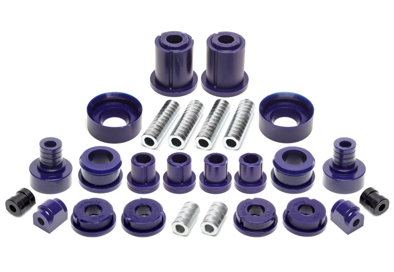 TA Technix PU-bushings kit 32-pieces / front axle+rear axle / front axle with Ø 25mm rod / M3 eccentric / rear axle with Ø 14mm rod / fits BMW Z3 Roadster/Coupe series E36