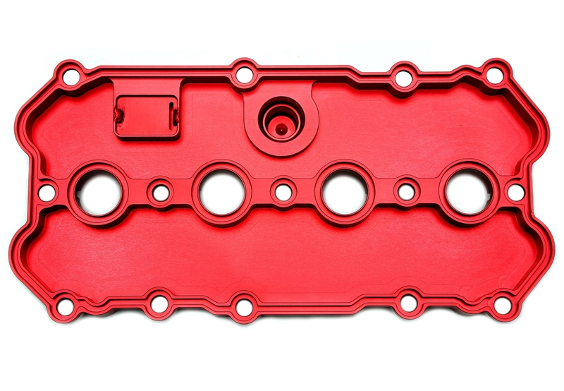 TA Technix Alu milled valve cover in red suitable for Audi / Seat / Skoda / VW of MQB platform (EA113)