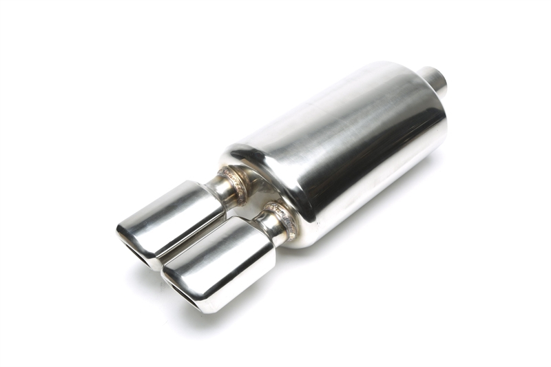 TA Technix stainless steel sport rear silencer universal 2 x 86 x 70mm square / bevelled / drawn inwards