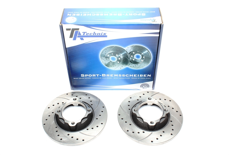 TA Technix Sport Brake Disc Set Front Axle suitable for Hyundai Pony / Mitsubishi Colt I / Lancer F II