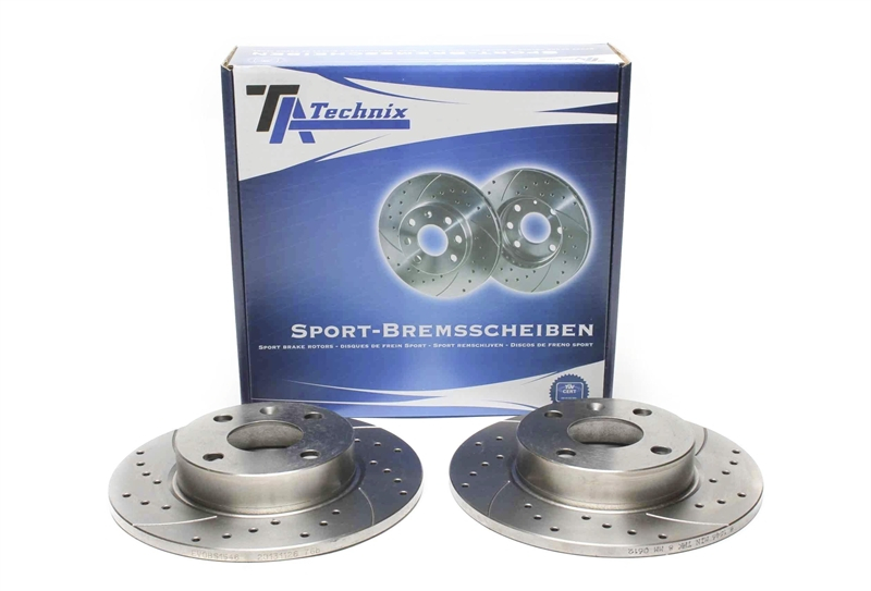 TA Technix Sport Bremsscheiben Satz Hinterachse passend für Opel Corsa C / Combo / Tigra Twintop