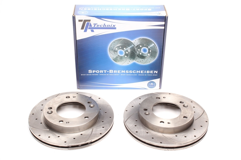TA Technix Sport brake disc set front axle suitable for Kia Retona / Sportage
