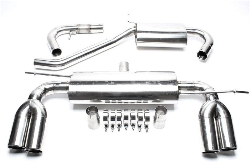 TA Technix duplex stainless steel system left+right 2x76mm fits Audi A3 8P/ VW Golf V 1K, Golf Plus 1KP